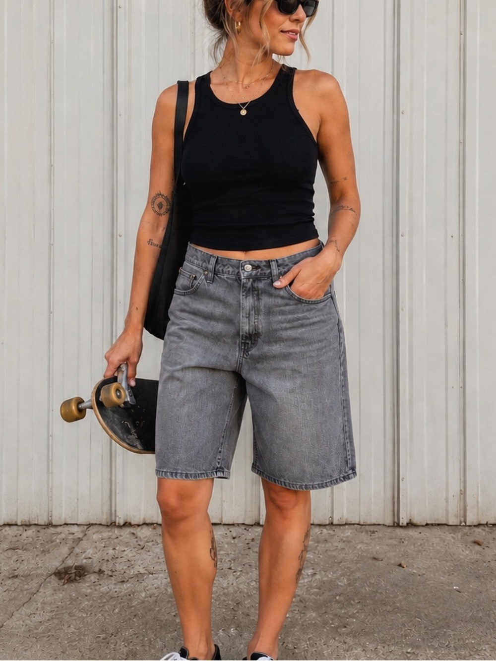 Wild Fable Gray Denim Jorts Size 10